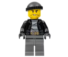 Police - City Bandit Crook, Black Knit Cap, Black Stubble