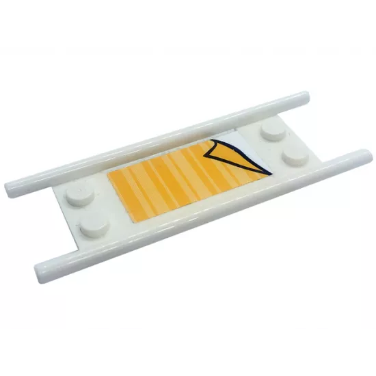 Minifigure, Utensil Stretcher without Bottom Hinges with Orange Blanket Pattern (Sticker) - Set 41318