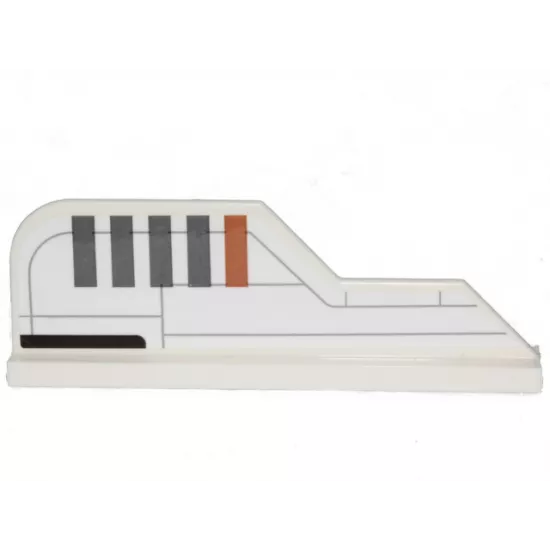 Tail 8 x 1 with Stepped Fin with Dark Bluish Gray Lines and Stripes and Medium Nougat Stripe Pattern Model Left Side (Sticker) - Set 75248