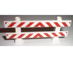 Fence 1 x 8 x 2 2/3 with Red and White Danger Stripes Pattern (Stickers) - Sets 7631 / 7632 / 7633 / 7685