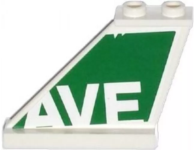 Tail 4 x 1 x 3 with White 'AVE' on Green Background Pattern on Left Side (Sticker) - Set 79120