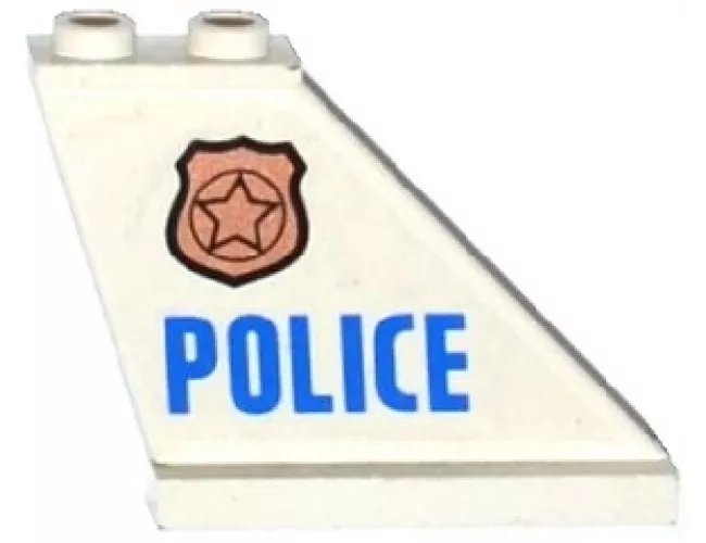 Tail 4 x 1 x 3 with Police Copper Star Badge and Blue 'POLICE' Pattern on Right Side (Sticker) - Set 60130