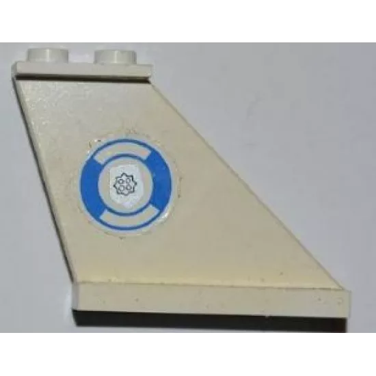 Tail 4 x 1 x 3 with Blue and White Life Preserver and Silver Police Badge Pattern on Right Side (Sticker) - Sets 7287 / 7899