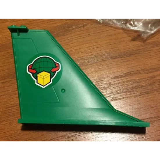 Tail 14 x 2 x 8 with Box and Arrows and Globe Green Cargo Pattern on Both Sides (Stickers) - Set 60022