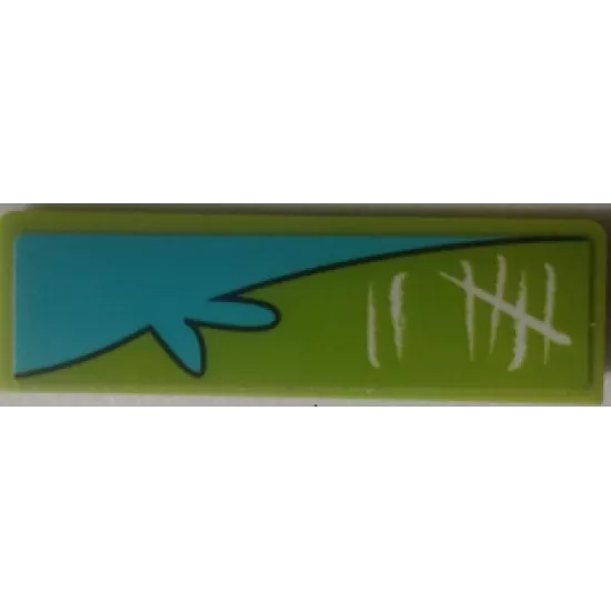 Panel 1 x 4 x 1 with Blue Water Splash and White Tally Marks Pattern (Sticker) - Set 75901