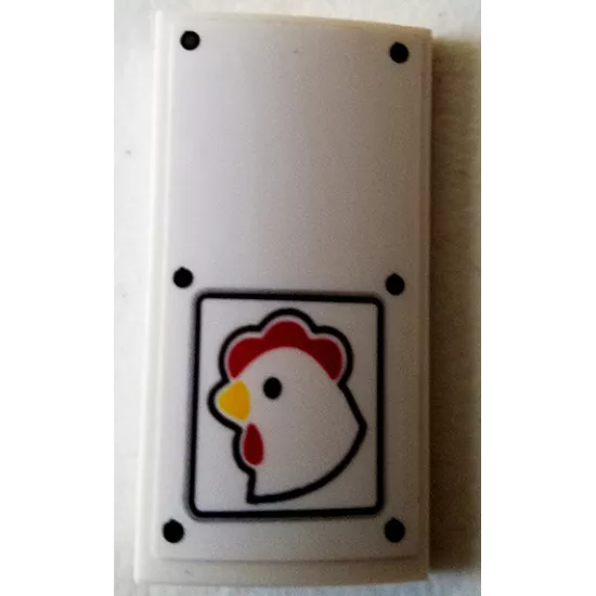 Slope, Curved 2 x 4 x 2/3 with Bottom Tubes with Rivets and Chicken Pattern Model Left Side (Sticker) - Set 70920