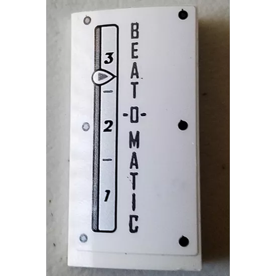 Slope, Curved 2 x 4 x 2/3 with Bottom Tubes with Rivets, 'BEAT -O- MATIC' and Gauge with Number 1, 2 and 3 Pattern Model Right Side (Sticker) - Set 70920
