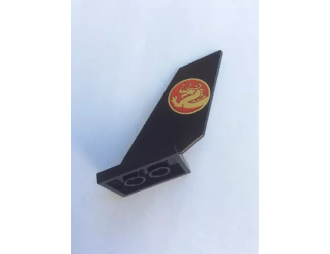 Tail Shuttle with Gold Dragon on Red Background Pattern on Both Sides (Stickers) - Set 70650