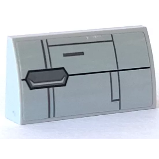 Slope, Curved 2 x 4 x 2/3 with Bottom Tubes with SW Resistance Transport Pod Hull Plates Pattern (Sticker) - Set 75176