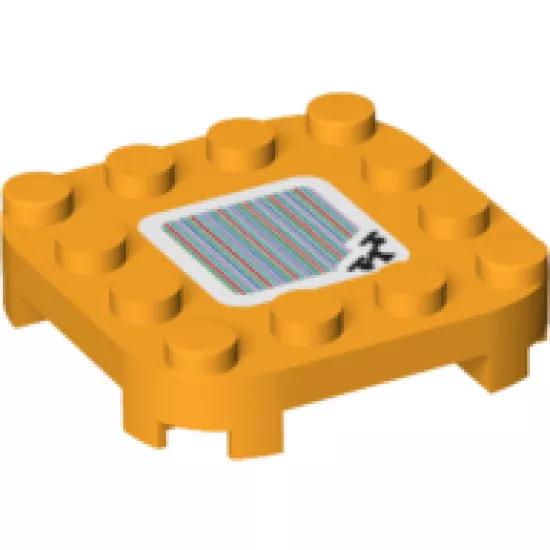 Plate, Modified 4 x 4 with Rounded Corners and 4 Feet with Super Mario Scanner Code Seesaw Pattern (Sticker) - Set 71387