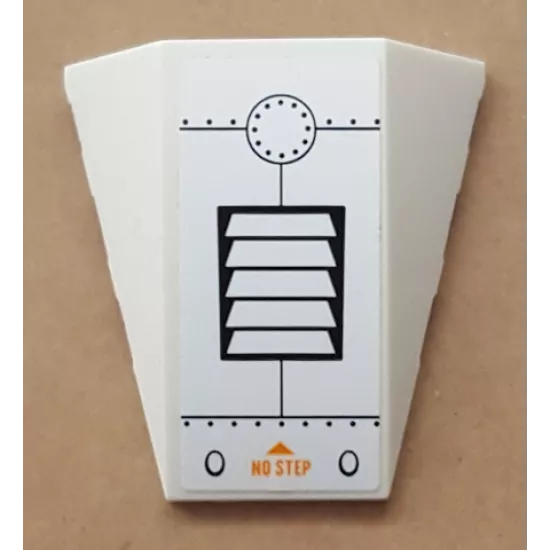 Wedge 4 x 4 No Studs with Vents, Hull Plates and Orange 'NO STEP' Pattern (Sticker) - Set 60164