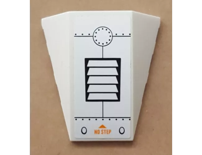 Wedge 4 x 4 No Studs with Vents, Hull Plates and Orange 'NO STEP' Pattern (Sticker) - Set 60164
