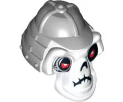 Minifigure, Head, Modified Skull with Gray Helmet Pattern