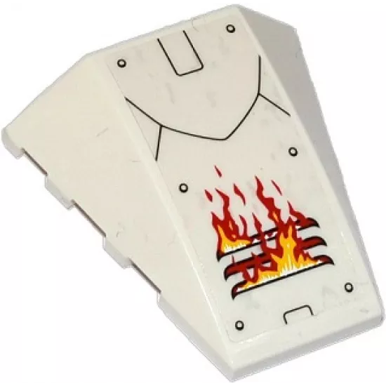 Wedge 4 x 4 No Studs with Rivets, Black Lines and Vent with Flames Pattern (Sticker) - Set 70142
