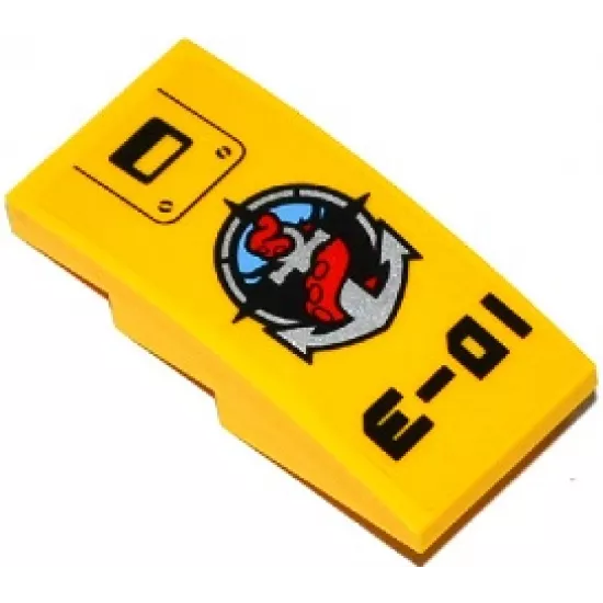 Slope, Curved 4 x 2 with Screws, Deep Sea Logo and 'E-01' Pattern (Sticker) - Set 60092