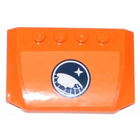 Wedge 4 x 6 x 2/3 Triple Curved with Arctic Explorer Logo on Orange Background Pattern (Sticker) - Sets 60033 / 60035