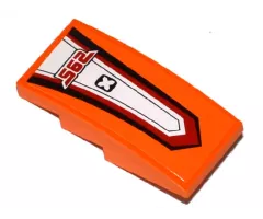 Slope, Curved 4 x 2 with 'X' and Red '562' Pattern (Sticker) - Set 60058