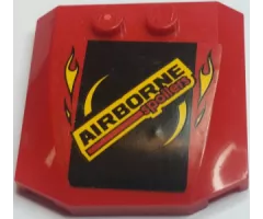 Wedge 4 x 4 x 2/3 Triple Curved with 'AIRBORNE spoilers' and Yellow Flames Pattern (Sticker) - Set 60027