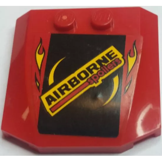 Wedge 4 x 4 x 2/3 Triple Curved with 'AIRBORNE spoilers' and Yellow Flames Pattern (Sticker) - Set 60027