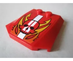 Wedge 4 x 4 x 2/3 Triple Curved with Skull, Flames and Stripe Pattern (Sticker) - Set 8897