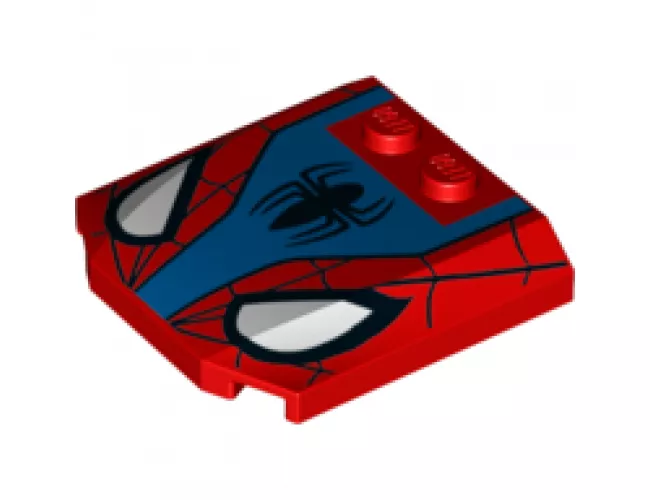 Wedge 4 x 4 x 2/3 Triple Curved with Web, Black Spider and White Eyes Pattern