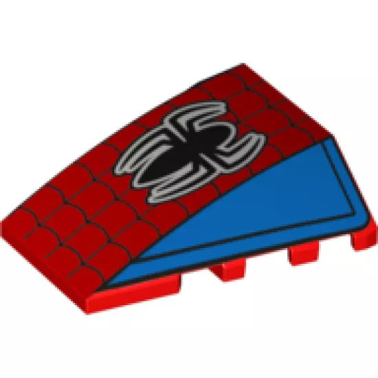 Wedge 4 x 4 No Studs with Web and Black Spider Pattern