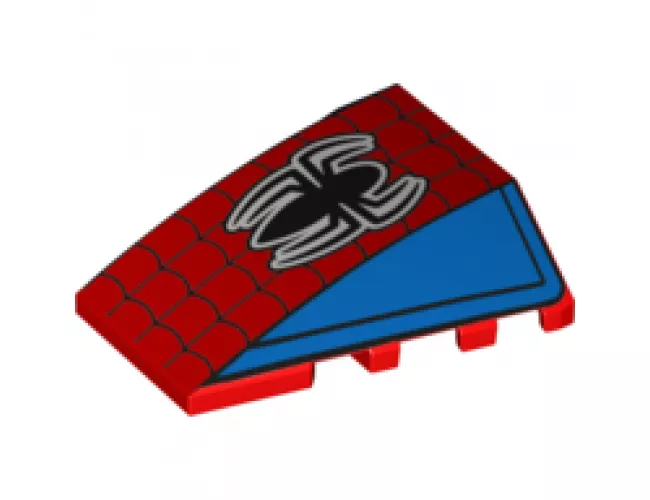 Wedge 4 x 4 No Studs with Web and Black Spider Pattern