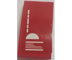 Slope, Curved 4 x 2 with White Lines and Half Circle on Red Background Pattern (Sticker) - Set 70615