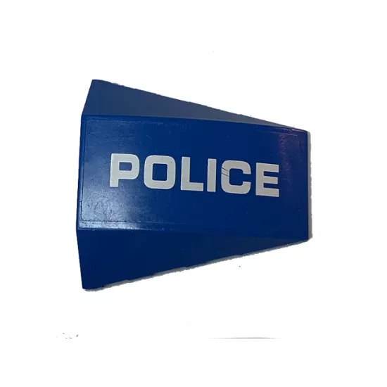 Wedge 4 x 4 No Studs with White 'POLICE' Pattern Model Left Side (Sticker) - Set 60174