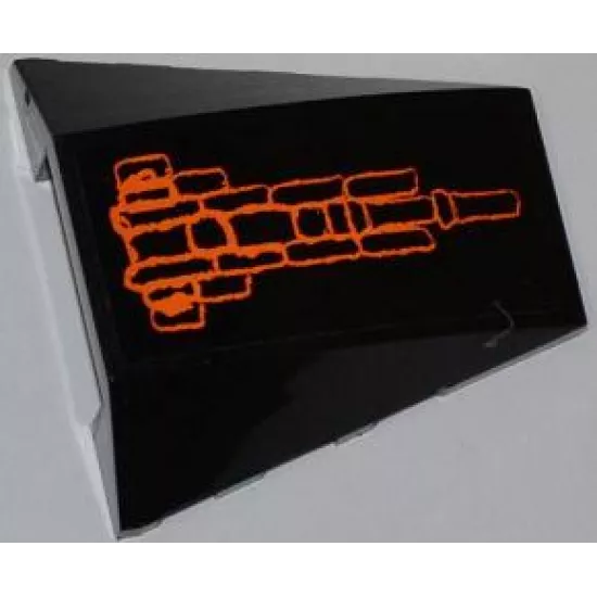 Wedge 4 x 4 No Studs with Orange Lines Pattern (Sticker) - Set 7985