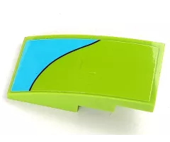 Slope, Curved 4 x 2 with Medium Azure Stripe Curving Down Right Pattern (Sticker) - Set 75902