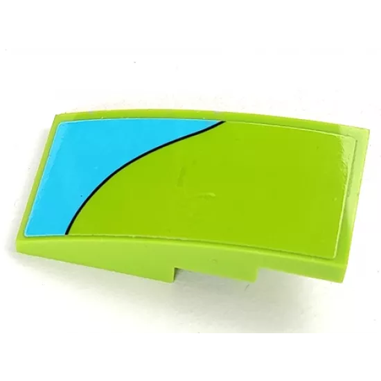 Slope, Curved 4 x 2 with Medium Azure Stripe Curving Down Right Pattern (Sticker) - Set 75902