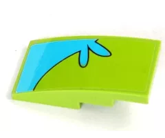 Slope, Curved 4 x 2 with Medium Azure Stripe with Splash Curving Down Right Pattern (Sticker) - Set 75902