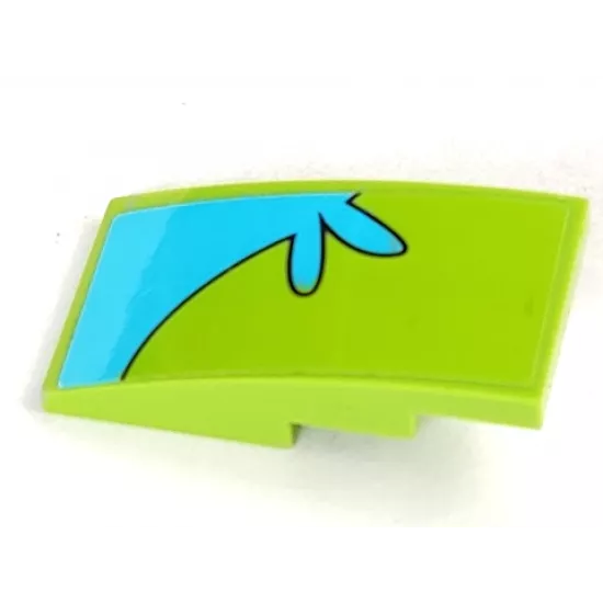Slope, Curved 4 x 2 with Medium Azure Stripe with Splash Curving Down Right Pattern (Sticker) - Set 75902