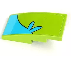 Slope, Curved 4 x 2 with Medium Azure Stripe with Splash Curving Down Left Pattern (Sticker) - Set 75902