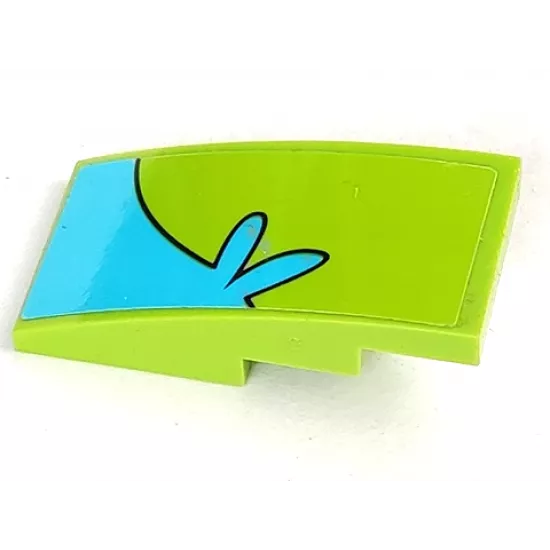 Slope, Curved 4 x 2 with Medium Azure Stripe with Splash Curving Down Left Pattern (Sticker) - Set 75902