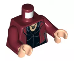 Torso Female Jacket over Black Top with Necklace Pattern (Scarlet Witch) / Dark Red Arms / Light Nougat Hands