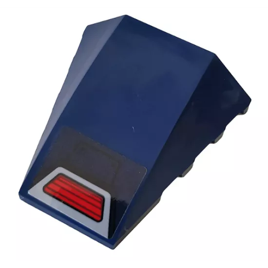 Wedge 4 x 4 No Studs with Red Vent on Light Bluish Gray Trapezoid Pattern (Sticker) - Set 76142