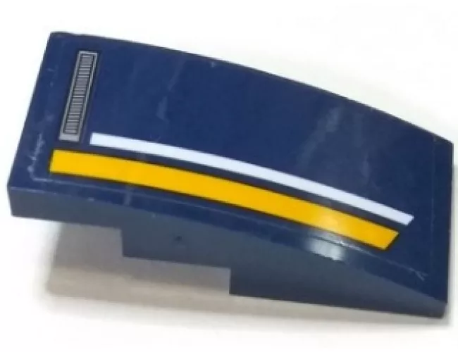 Slope, Curved 4 x 2 with Vents and Orange and White StripeS Pattern Model Right Side (Sticker) - Set 60151