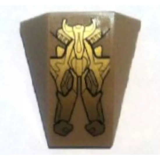 Wedge 4 x 4 No Studs with Gold Emblem Pattern (Sticker) - Set 6869