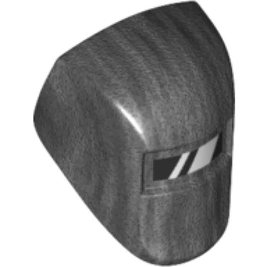 Minifigure, Headgear Accessory Visor Welding with Black and White Viewing Lens Pattern