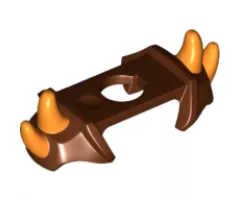 Minifigure, Body Wear Armor Shoulder Pads with 4 Spikes Pointed and Orange Pattern