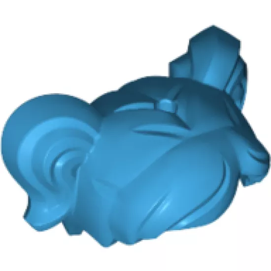 Minifigure, Hair Short, Parted with Two Pigtails, Hole for Pin on Top