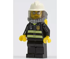 Fire - Reflective Stripes, Black Legs, White Fire Helmet, Silver Sunglasses, Breathing Neck Gear with Air Tanks