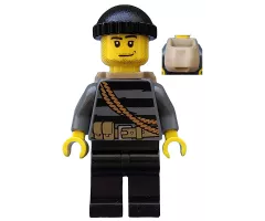 Police - City Burglar, Knit Cap and Open Backpack