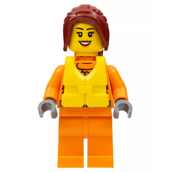 Coast Guard City - Female Watercraft Pilot with Dark Red Hair