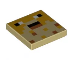 Tile 2 x 2 with Pixelated Minecraft Pufferfish Pattern