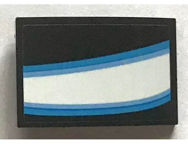 Slope, Curved 3 x 2 with White and Blue Curved Stripes Iron Man Eye Pattern Model Left Side (Sticker) - Set 76165