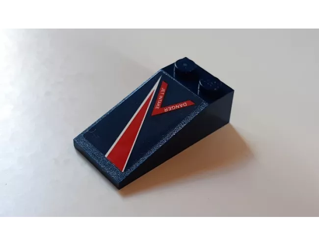 Slope 18 4 x 2 with Red Lightning and 'Danger Jet Intake' Pattern Model Left Side (Sticker) - Set 60177