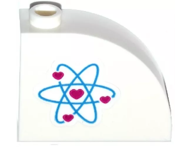 Slope, Curved 3 x 1 x 2 with Stud with Heart Electron Orbitals Pattern Model Right Side (Sticker) - Set 41116